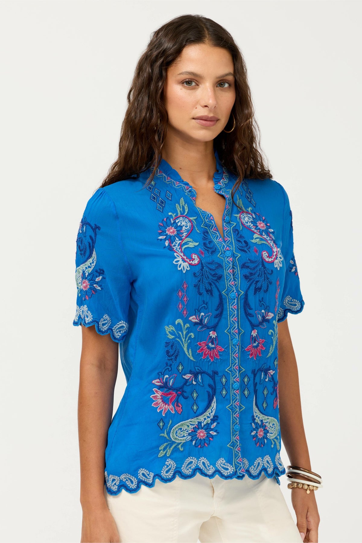 AMYLE SHORT SLEEVE SHIRT - Johnny Was New