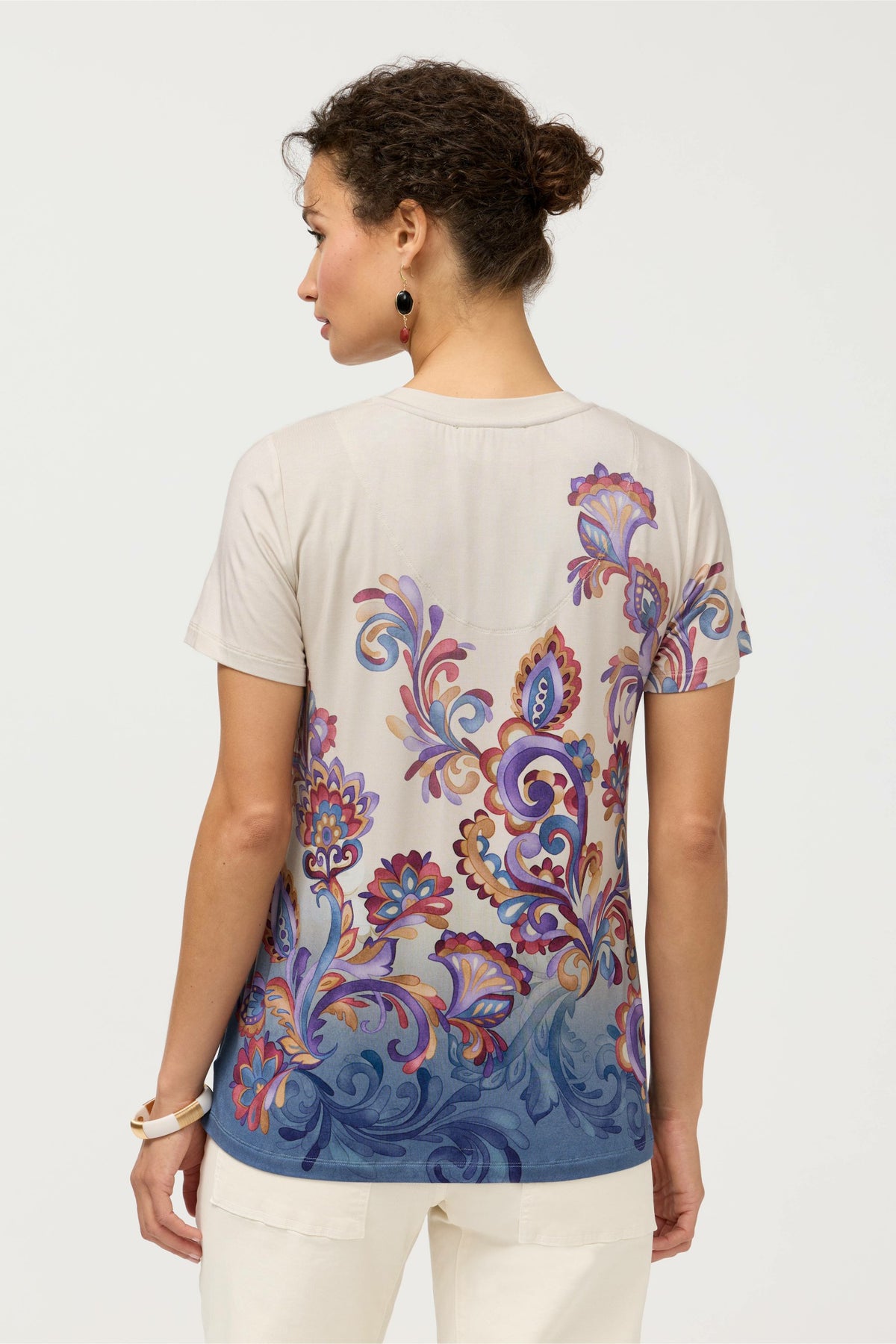 THE JANIE FAVORITE BUTTON NECK TEE - Johnny Was New