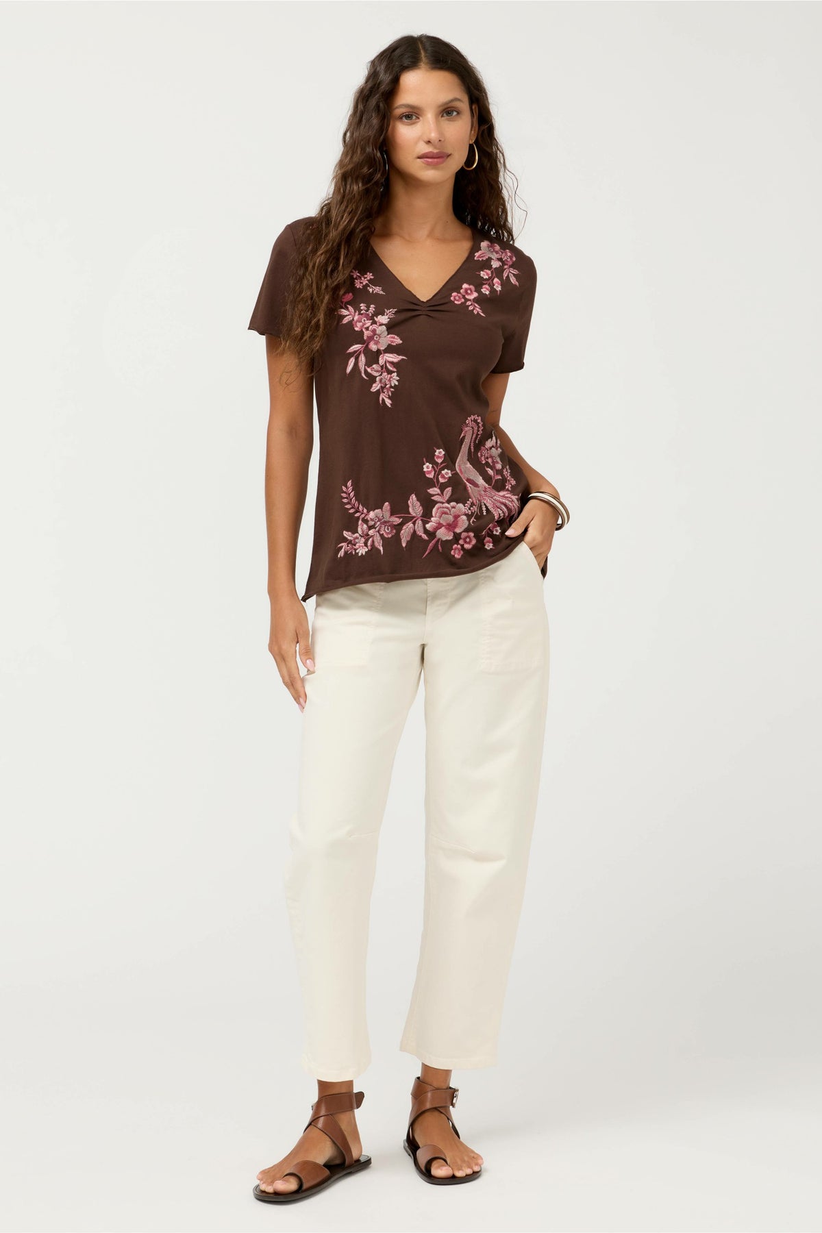 PLEAT FRONT TEE - Johnny Was Popular