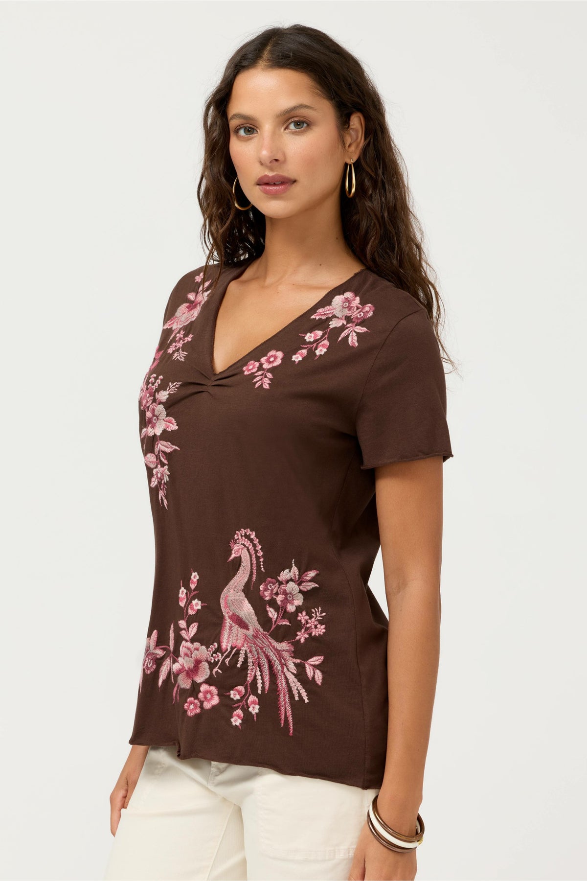PLEAT FRONT TEE - Johnny Was Popular