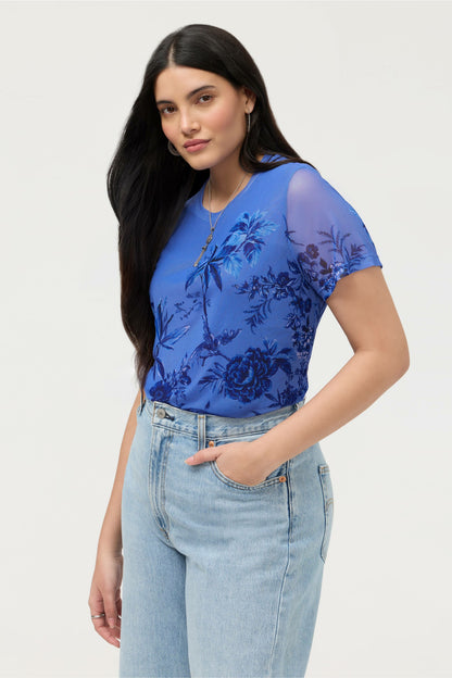 ELEANOR SHORT SLEEVE MESH TEE - Johnny Was Exclusive