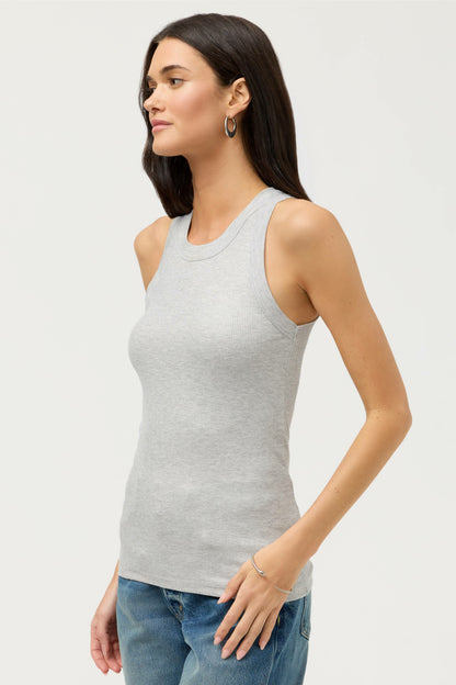 ESSENTIALS METALLIC BABY RIB CREWNECK TANK - Johnny Was Popular