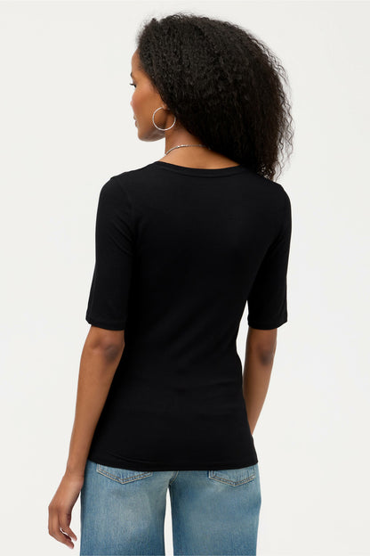 ESSENTIALS ELBOW SLEEVE SCOOP NECK - Johnny Was Recommended