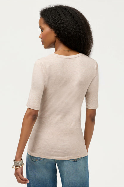 ESSENTIALS ELBOW SLEEVE SCOOP NECK - Johnny Was Exclusive