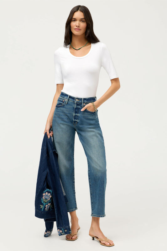 ESSENTIALS ELBOW SLEEVE SCOOP NECK - Johnny Was New
