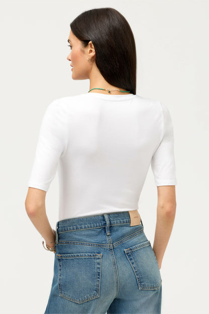 ESSENTIALS ELBOW SLEEVE SCOOP NECK - Johnny Was New