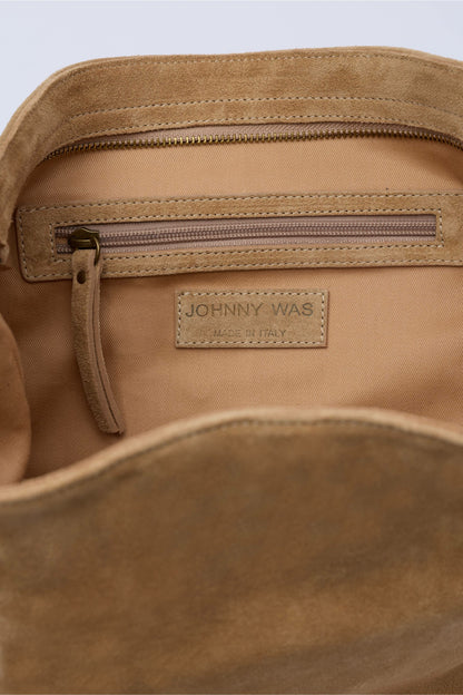 ITALIAN SUEDE CROSSBODY BUCKET BAG - Johnny Was Trending