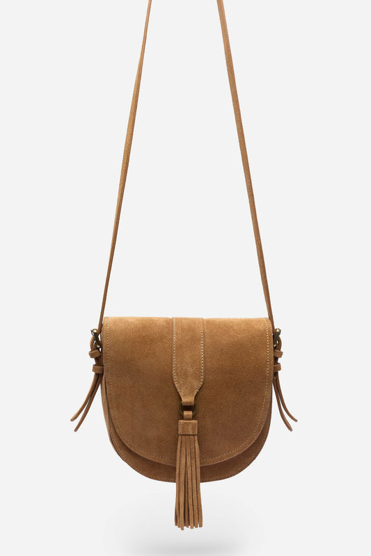 ITALIAN SUEDE BUCKLE SADDLE BAG - Johnny Was Best Seller