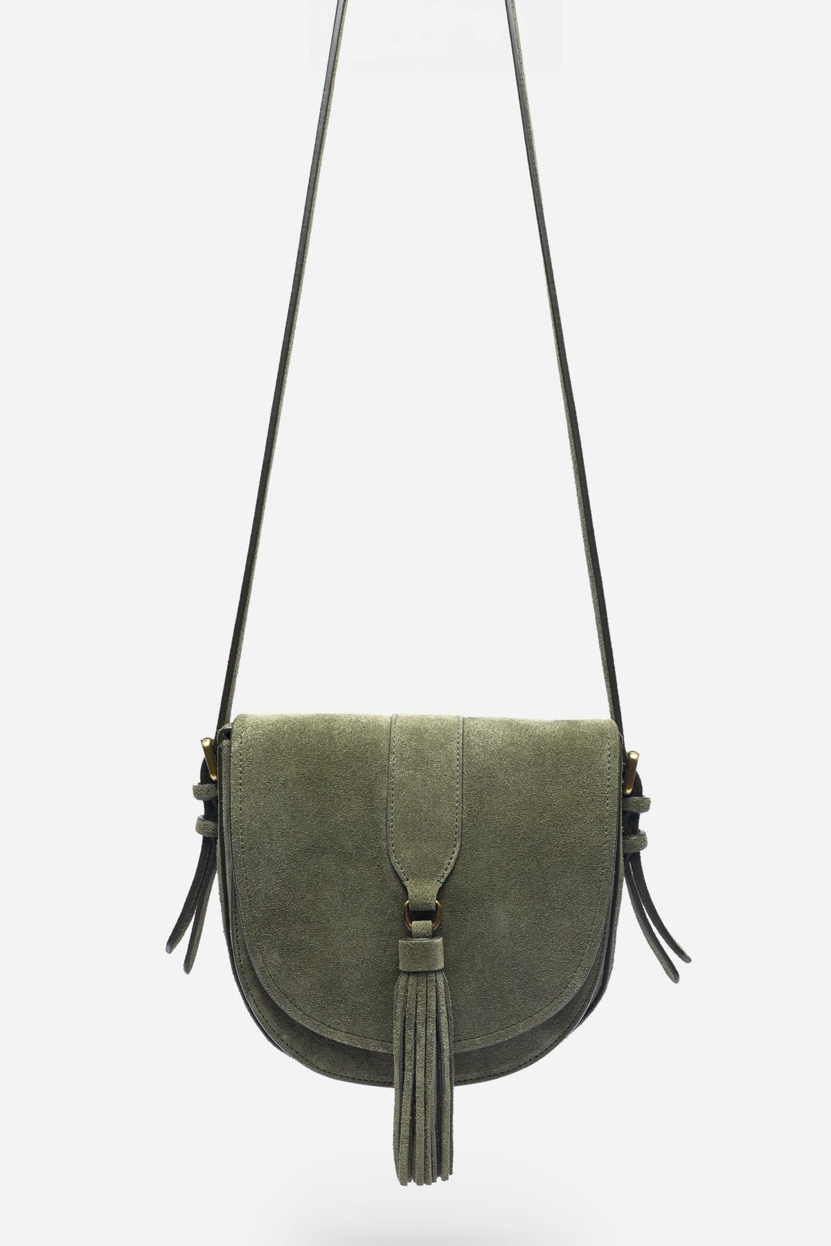 ITALIAN SUEDE BUCKLE SADDLE BAG - Johnny Was Recommended