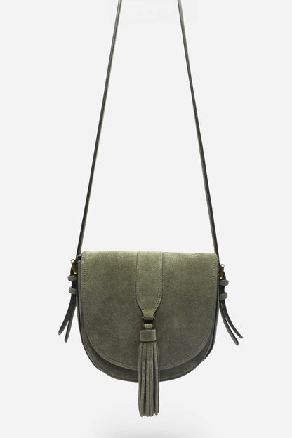 ITALIAN SUEDE BUCKLE SADDLE BAG - Johnny Was Recommended