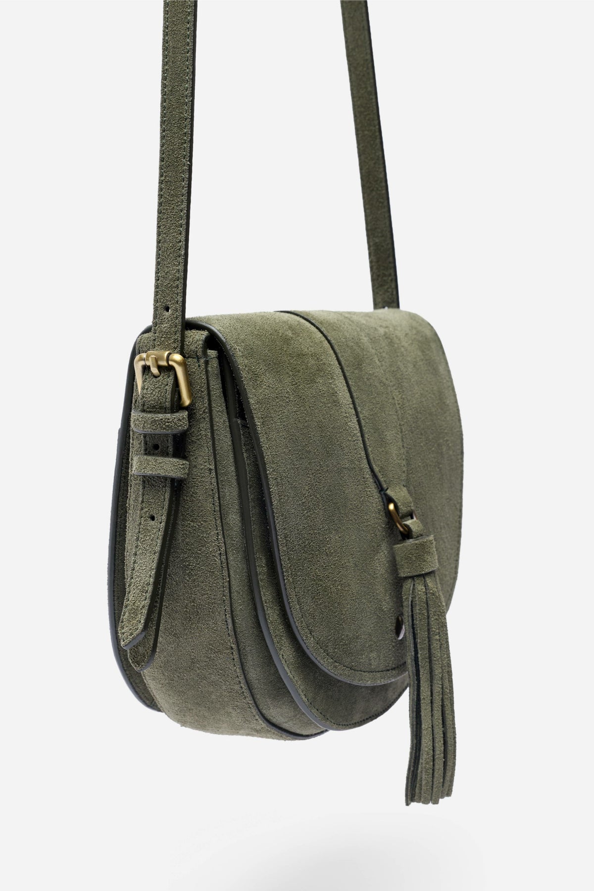 ITALIAN SUEDE BUCKLE SADDLE BAG - Johnny Was Recommended