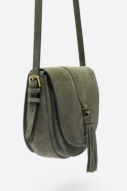 ITALIAN SUEDE BUCKLE SADDLE BAG - Johnny Was Recommended