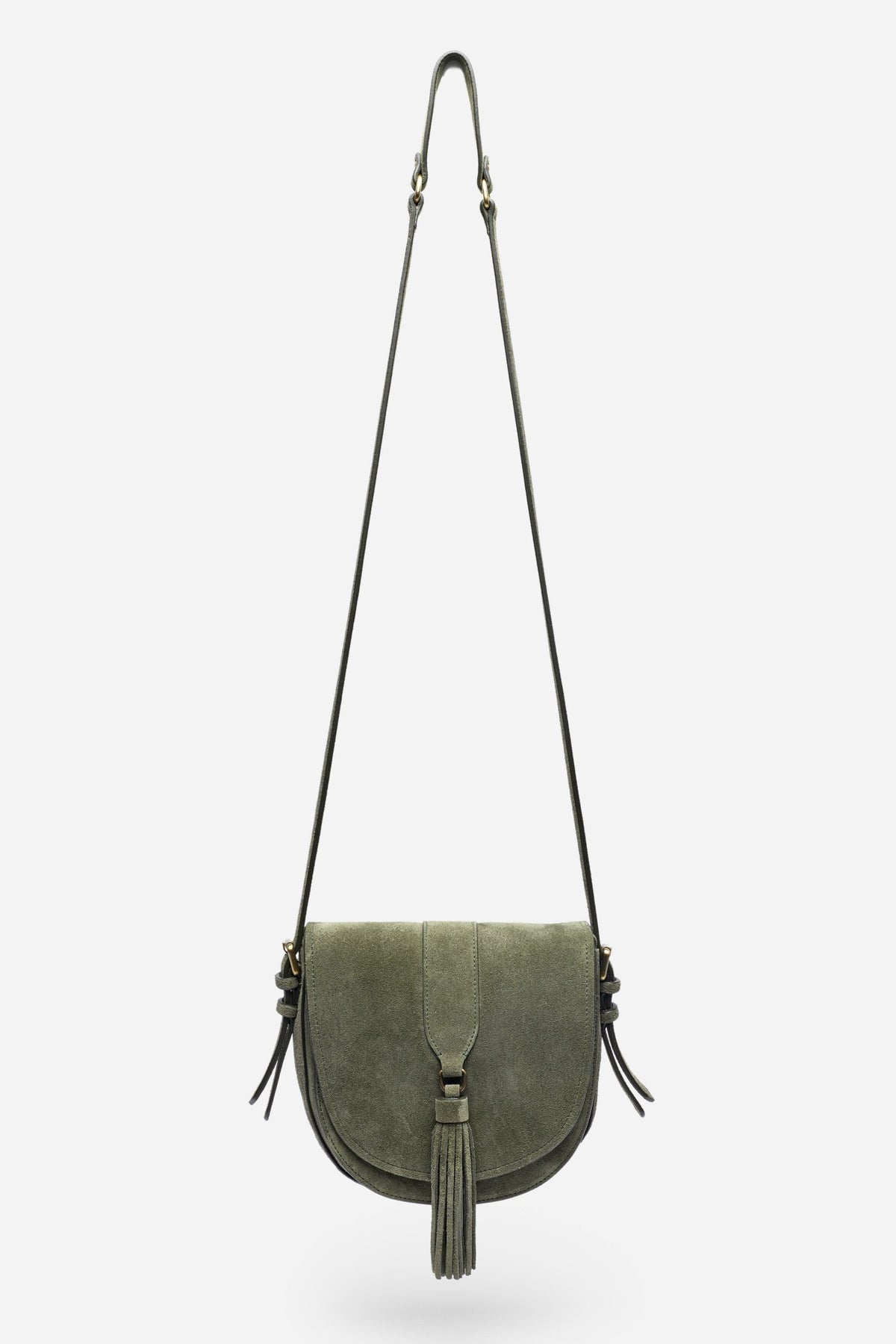 ITALIAN SUEDE BUCKLE SADDLE BAG - Johnny Was Recommended