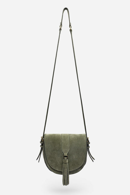 ITALIAN SUEDE BUCKLE SADDLE BAG - Johnny Was Recommended