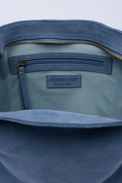 ITALIAN SUEDE CROSSBODY BUCKET BAG - Johnny Was Featured