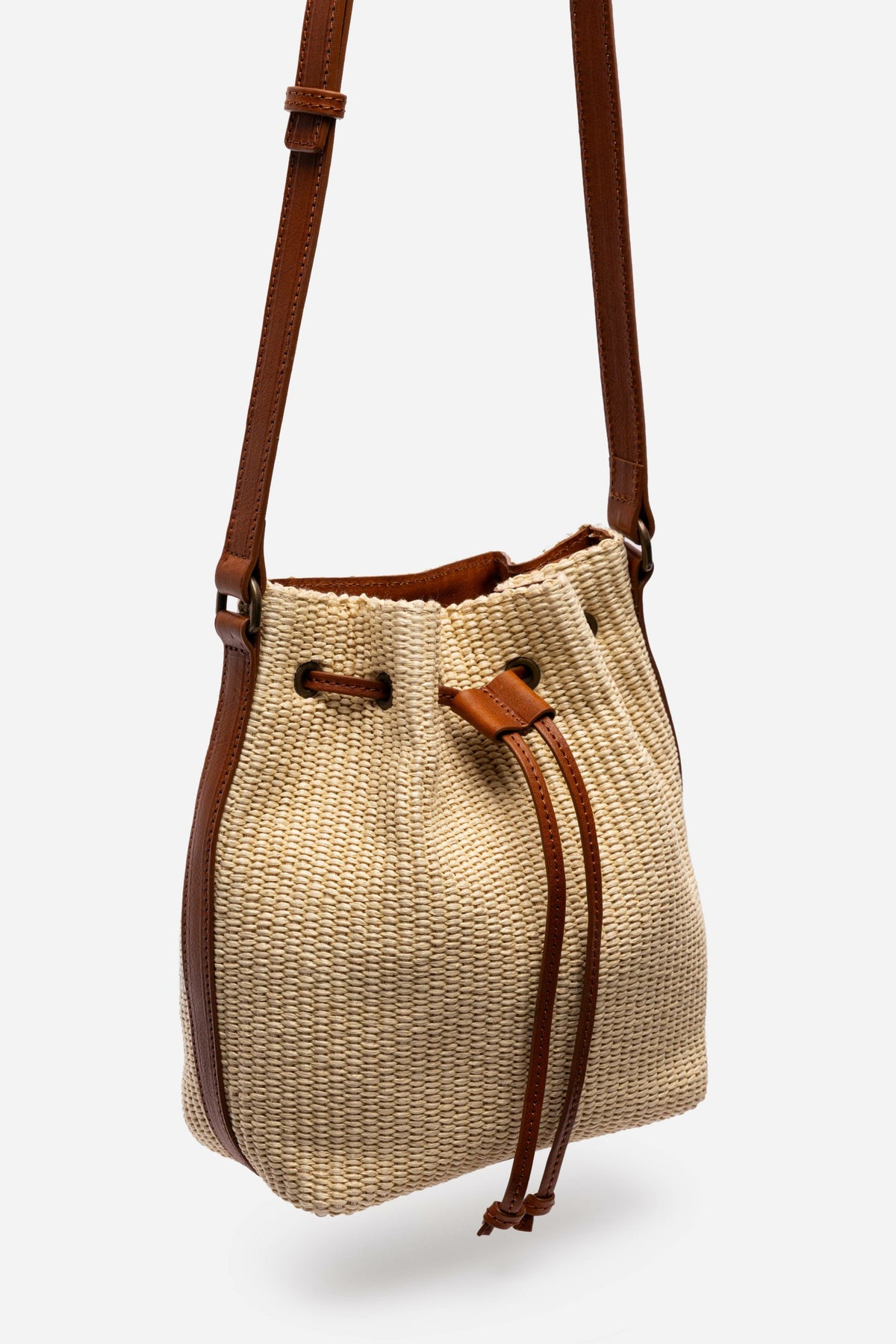 ITALIAN RAFFIA CINCH BUCKET BAG - Johnny Was Best Seller