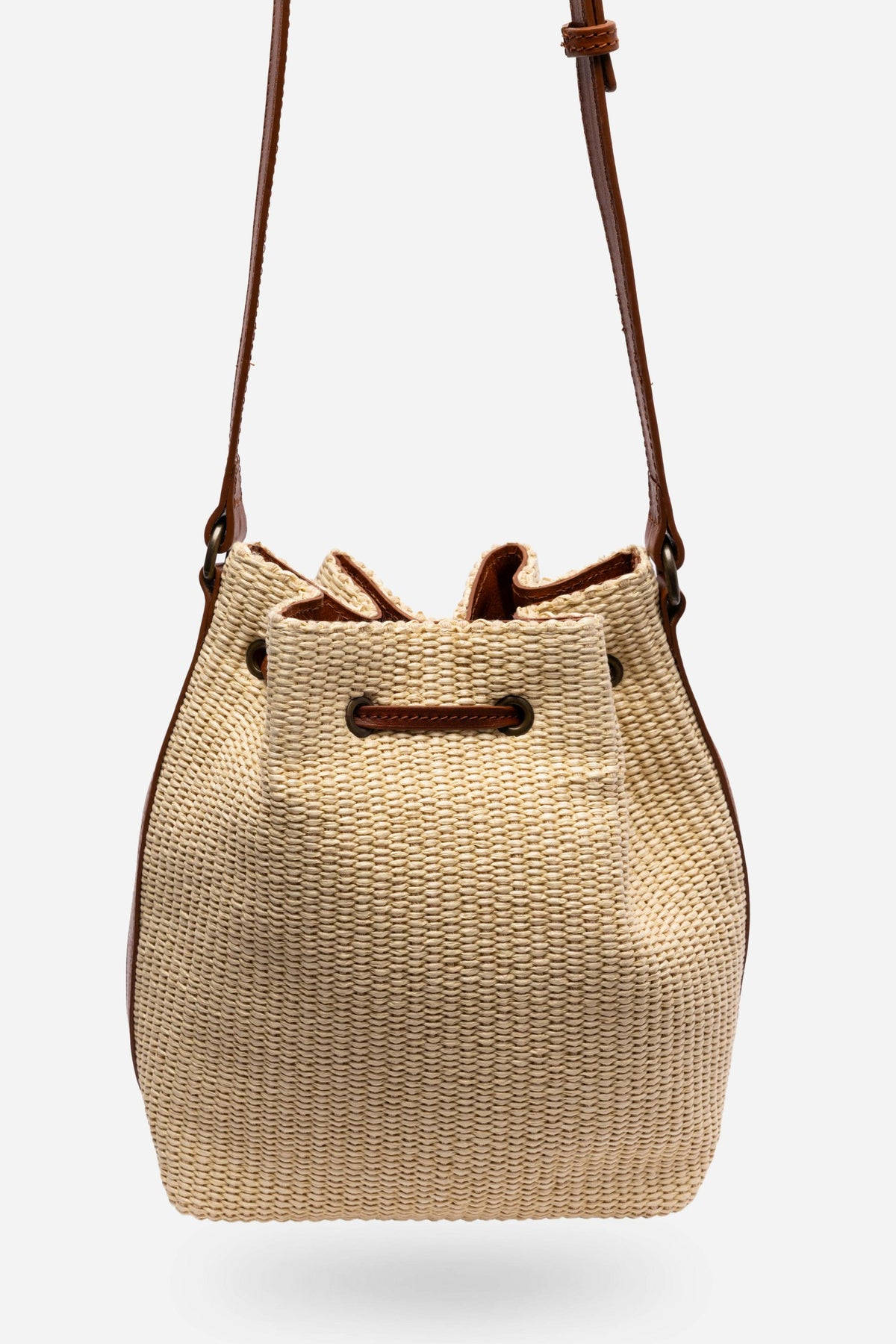 ITALIAN RAFFIA CINCH BUCKET BAG - Johnny Was Best Seller