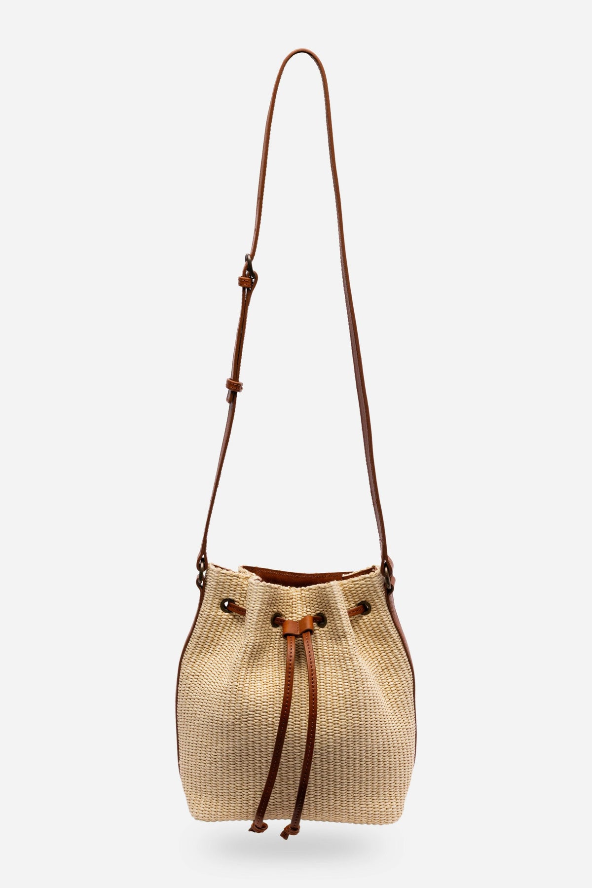 ITALIAN RAFFIA CINCH BUCKET BAG - Johnny Was Best Seller