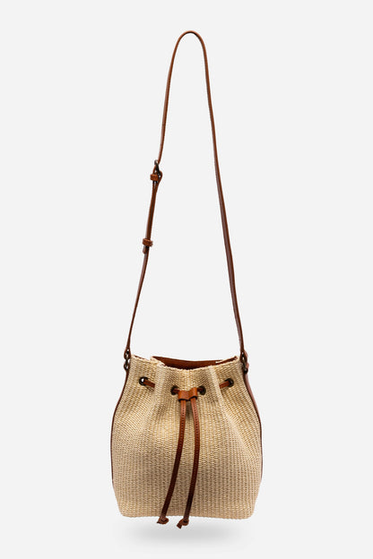 ITALIAN RAFFIA CINCH BUCKET BAG - Johnny Was Best Seller