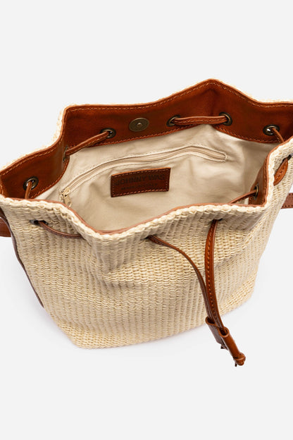 ITALIAN RAFFIA CINCH BUCKET BAG - Johnny Was Best Seller