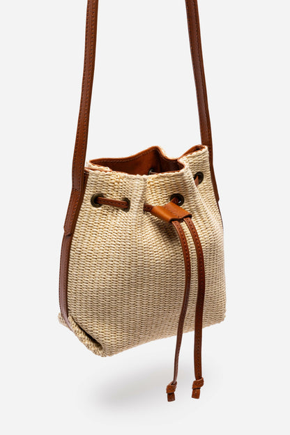 ITALIAN RAFFIA CROSSBODY BUCKET BAG - Johnny Was Exclusive