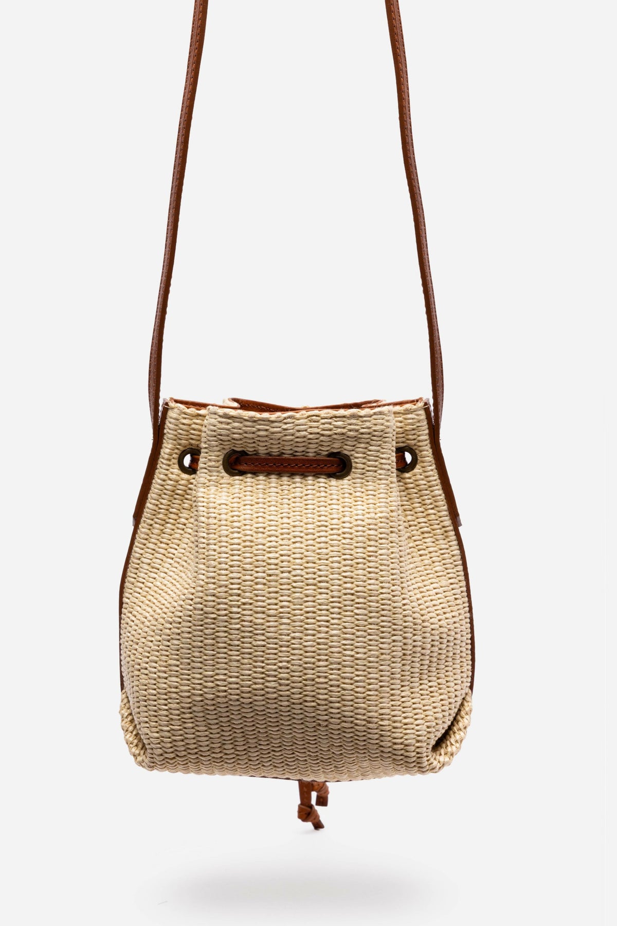 ITALIAN RAFFIA CROSSBODY BUCKET BAG - Johnny Was Exclusive