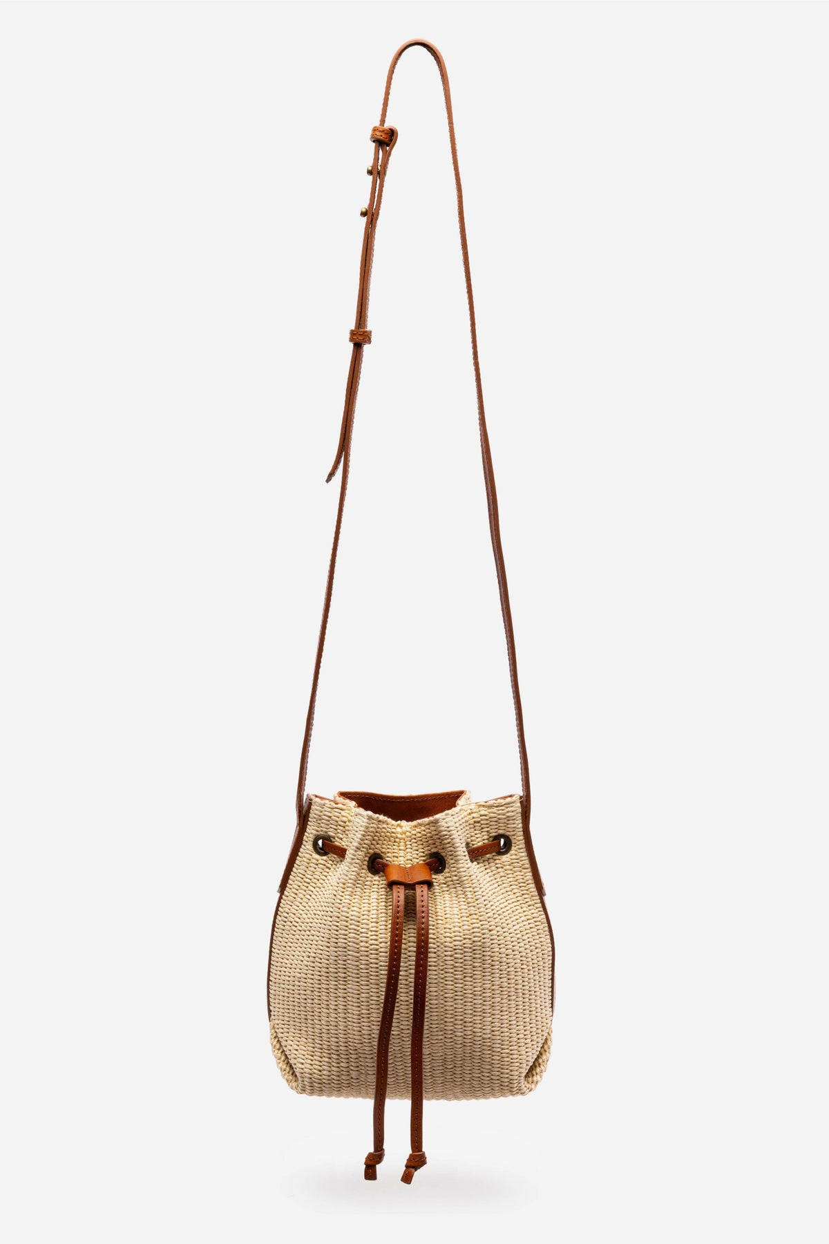 ITALIAN RAFFIA CROSSBODY BUCKET BAG - Johnny Was Exclusive