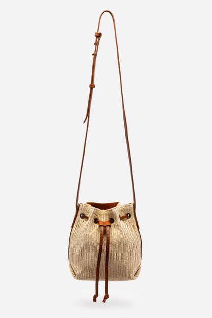 ITALIAN RAFFIA CROSSBODY BUCKET BAG - Johnny Was Exclusive