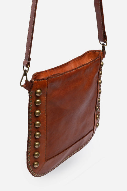 ITALIAN LEATHER STUDDED CROSSBODY - Johnny Was Signature