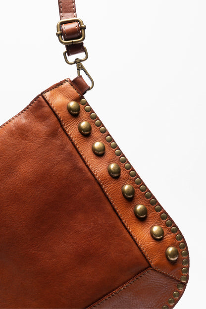ITALIAN LEATHER STUDDED CROSSBODY - Johnny Was Signature