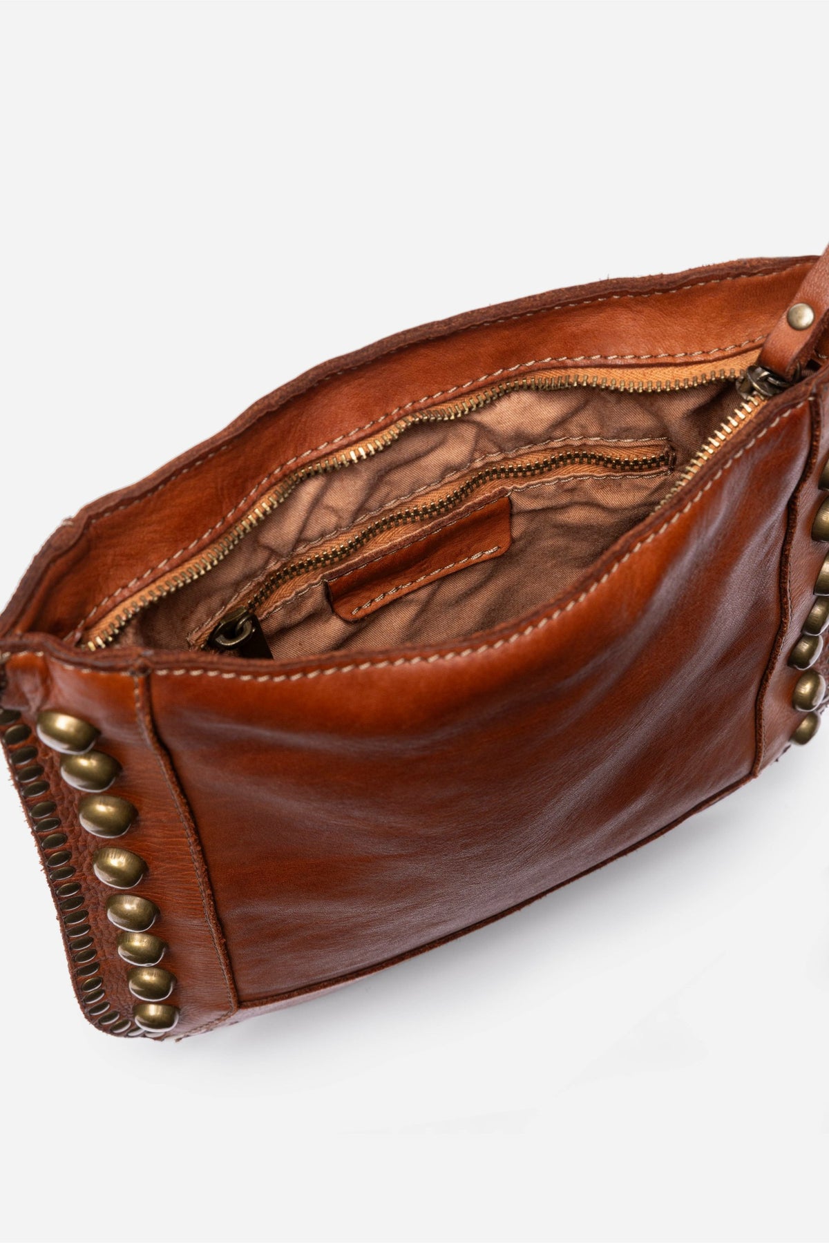 ITALIAN LEATHER STUDDED CROSSBODY - Johnny Was Signature