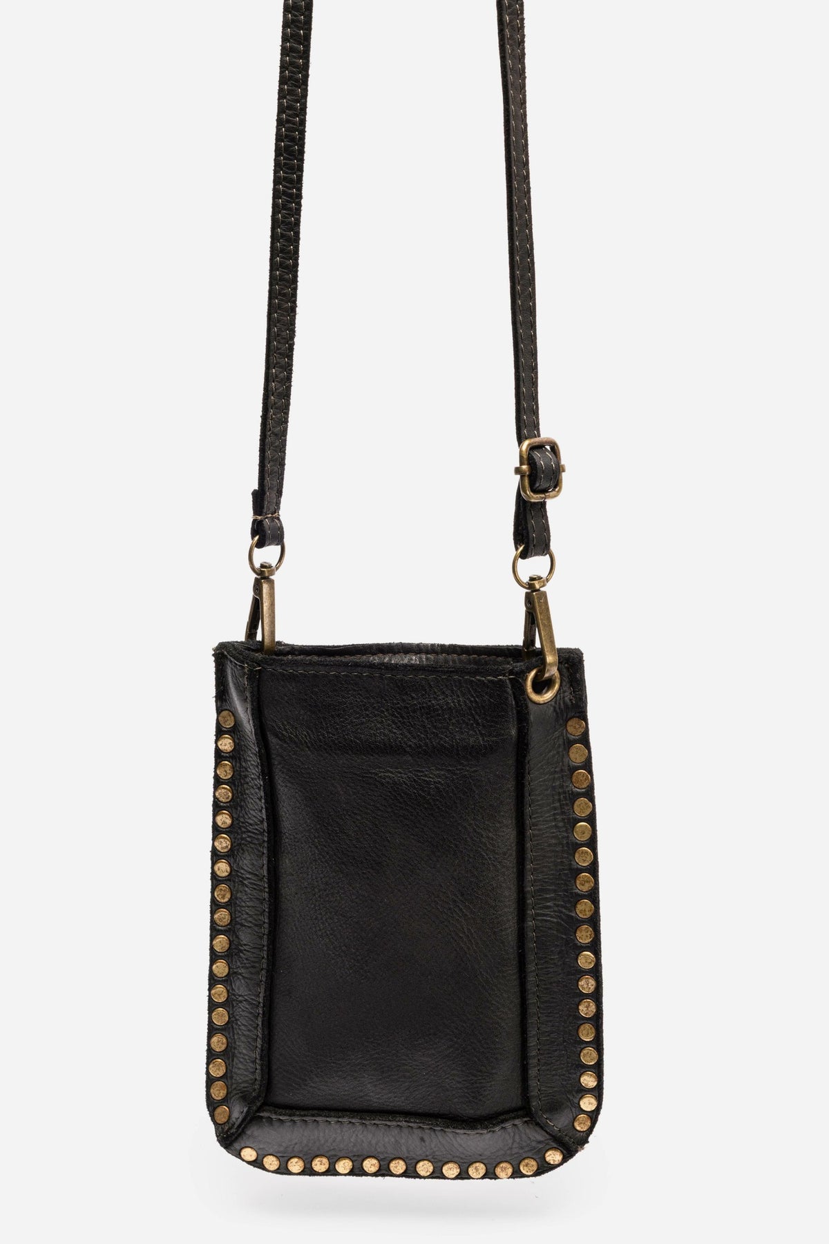 ITALIAN LEATHER STUDDED CELL PHONE CROSSBODY - Johnny Was Featured