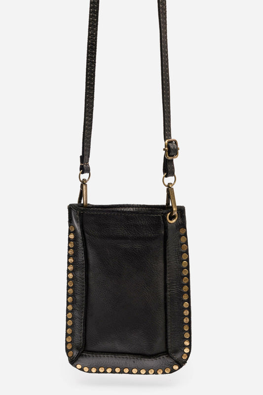 ITALIAN LEATHER STUDDED CELL PHONE CROSSBODY - Johnny Was Featured