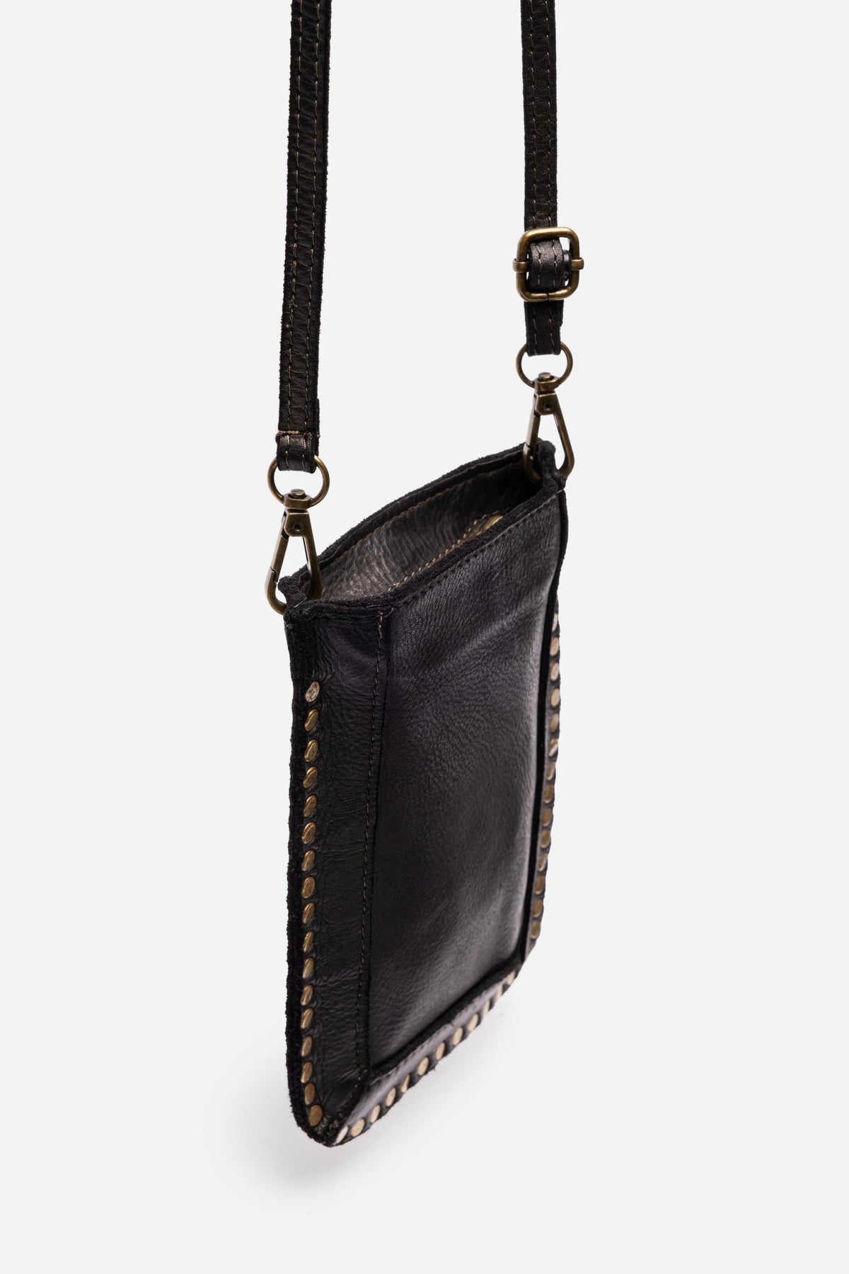 ITALIAN LEATHER STUDDED CELL PHONE CROSSBODY - Johnny Was Featured