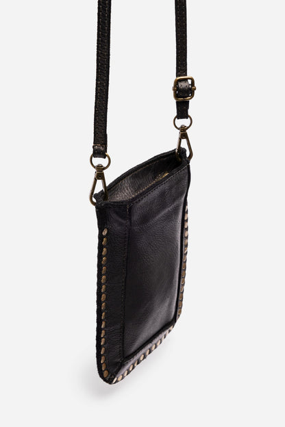 ITALIAN LEATHER STUDDED CELL PHONE CROSSBODY - Johnny Was Featured