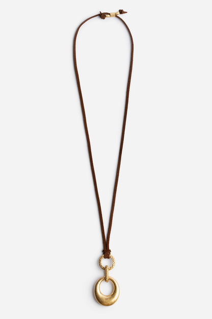 SUEDE RINGS PENDANT NECKLACE - Johnny Was Best Seller