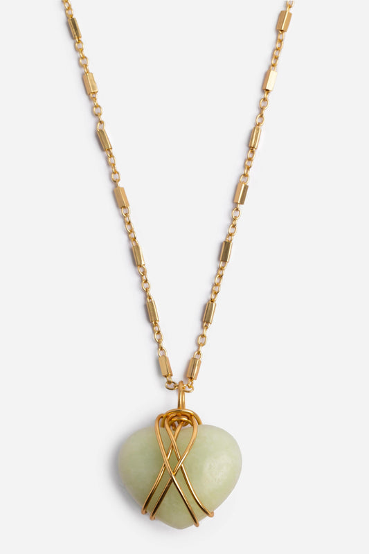 WIRE WRAPPED HEART PENDANT NECKLACE - Johnny Was Signature