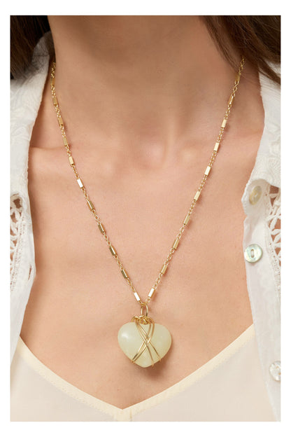 WIRE WRAPPED HEART PENDANT NECKLACE - Johnny Was Signature