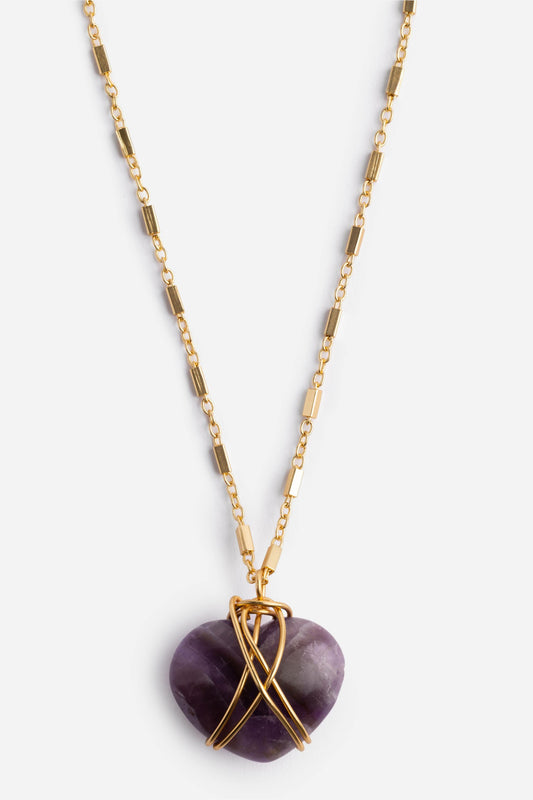 WIRE WRAPPED HEART PENDANT NECKLACE - Johnny Was New