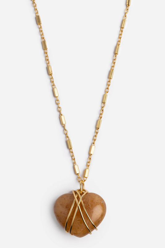 WIRE WRAPPED HEART PENDANT NECKLACE - Johnny Was Featured