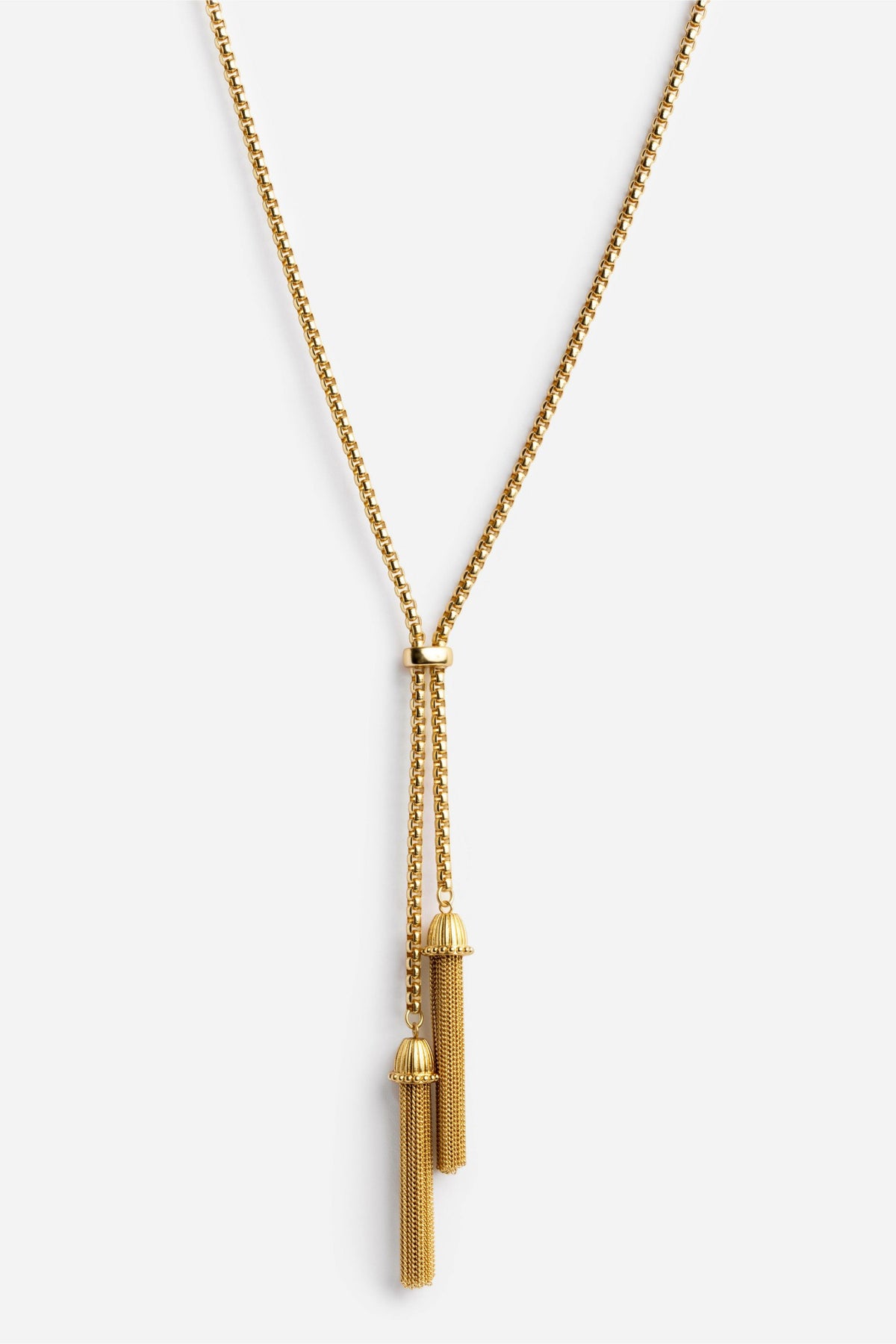 DOUBLE TASSEL CHAIN LARIAT - Johnny Was Trending