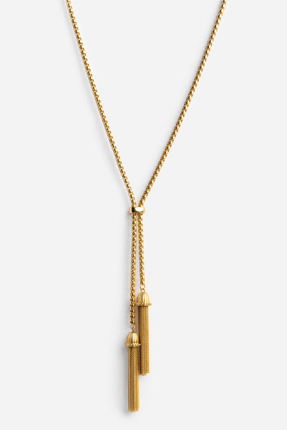 DOUBLE TASSEL CHAIN LARIAT - Johnny Was Trending
