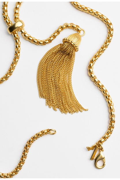DOUBLE TASSEL CHAIN LARIAT - Johnny Was Trending