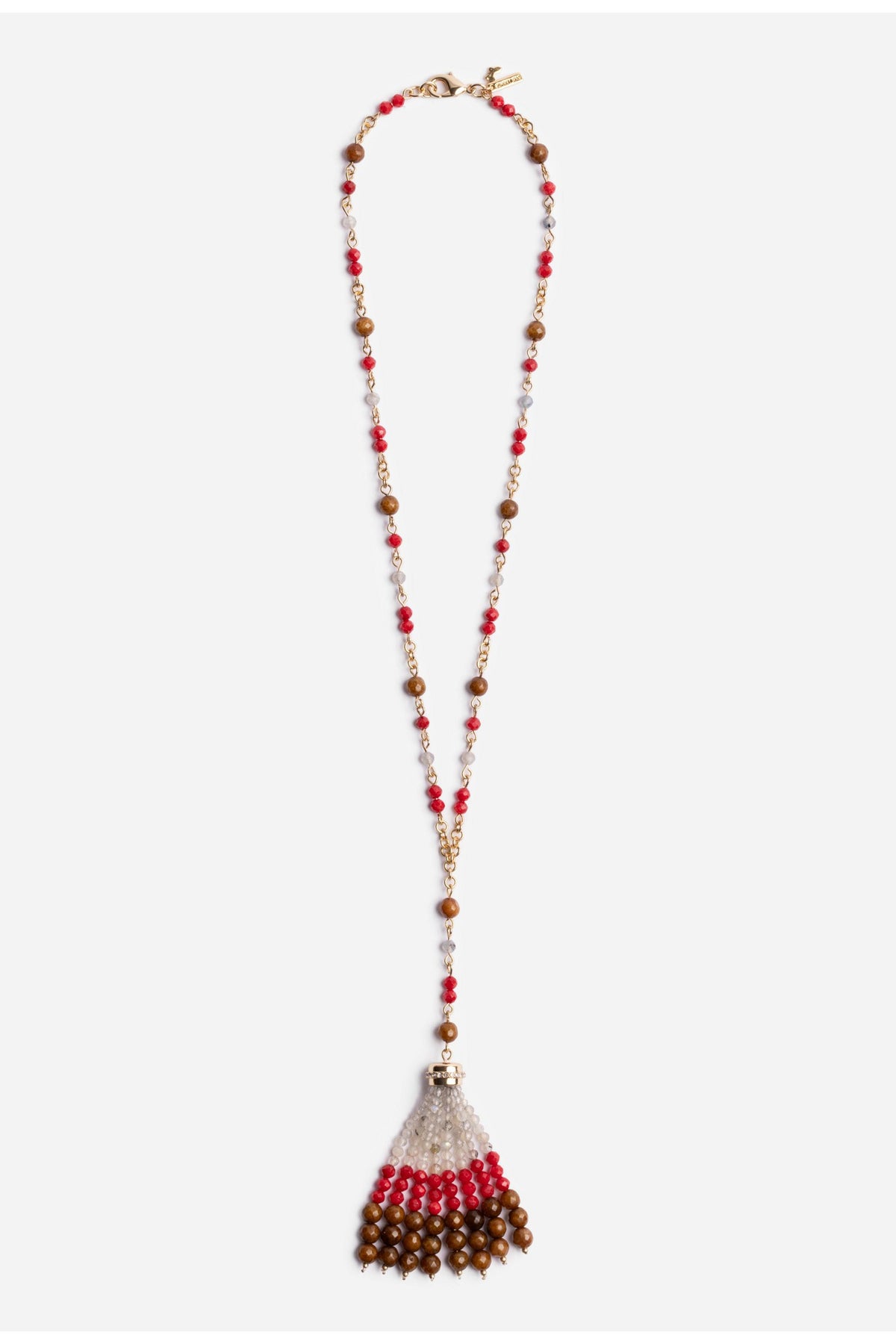 SEMIPRECIOUS BEADED NECKLACE WITH TASSEL - Johnny Was Recommended