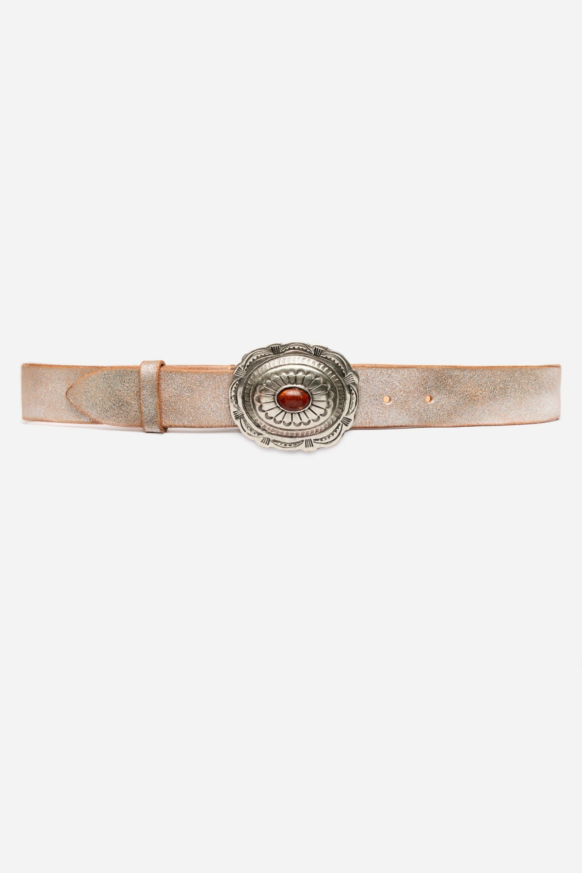 ARGENTO ITALIAN LEATHER METALLIC BELT - Johnny Was Trending