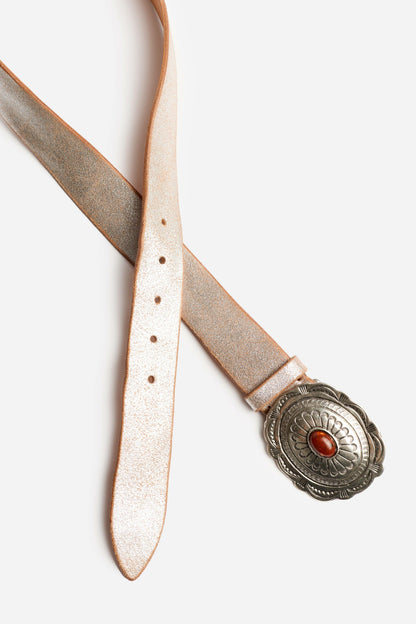 ARGENTO ITALIAN LEATHER METALLIC BELT - Johnny Was Trending