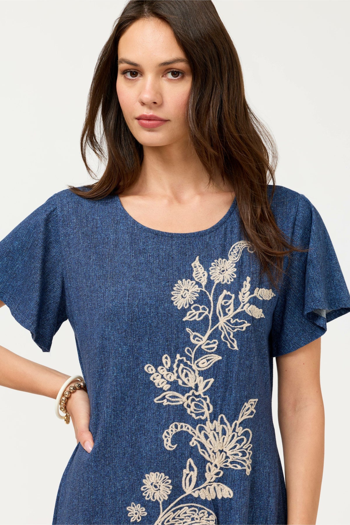 FLUTTER SLEEVE KNIT DRESS - Johnny Was Popular