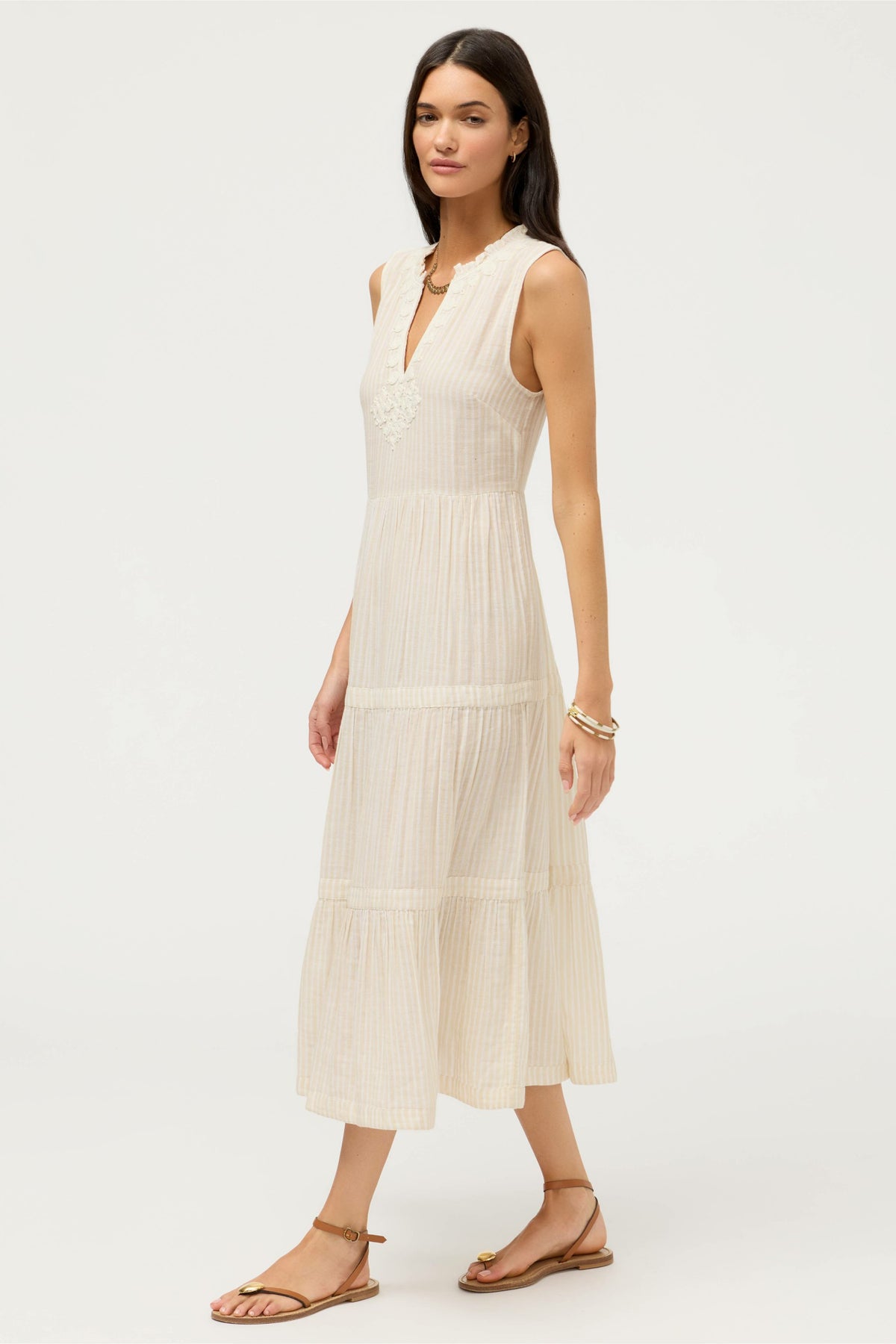 TIERED V-NECK MIDI - Johnny Was Recommended