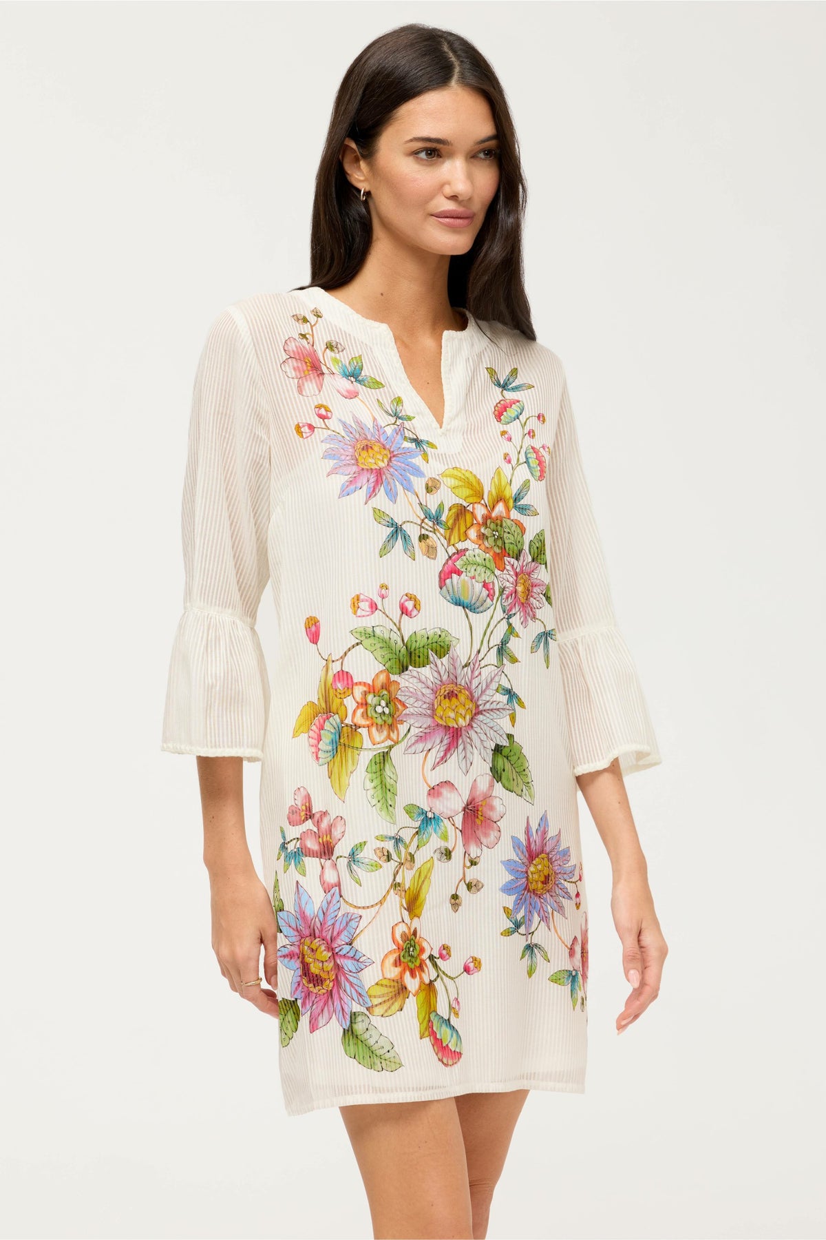 RUFFLE SLEEVE DRESS - Johnny Was Exclusive