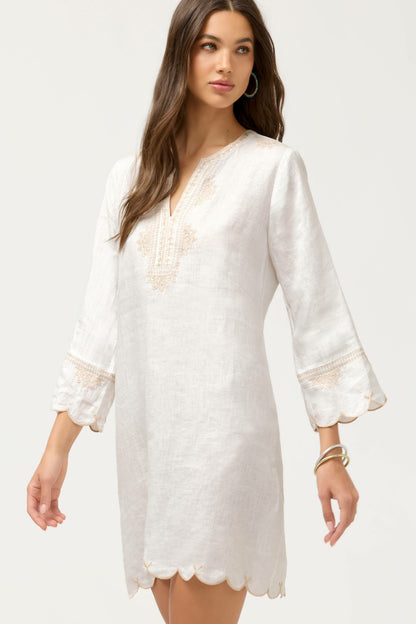 LINEN SCALLOP DRESS - Johnny Was New